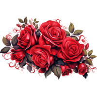 magnifique rouge Rose bouquet ai génératif png