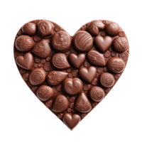 Valentine's Day heart made with chocolate png ai generative