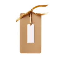 lumière marron papier carton étiquette volante pour des produits ou cadeau étiquette png ai génératif