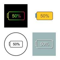 icono de vector de media batería único