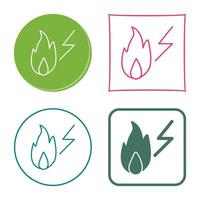 Unique Electricity Fire Vector Icon