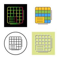 Table Data Vector Icon