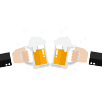 Toasting glasses of beer png