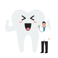 médico segurando estetoscópio para verificação acima saudável dente png