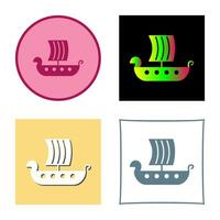 icono de vector de barco vikingo