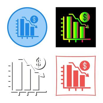 gráfico abajo vector icono