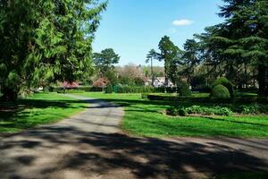 Low Angle View of Wardown Museum and Public Park of Luton City of England Great Britain, Image Captured on a Sunny Day of April 19th, 2023 photo