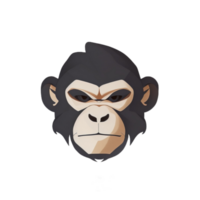 macaco cabeça logotipo ilustração png transparente fundo ai generativo