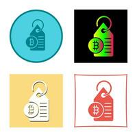 Bitcoin Label Tag Vector Icon