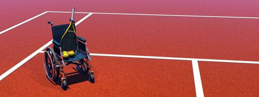 Tennis for handicapped - 3D render photo