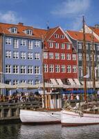 vistoso edificios de nyhavn en Copenhague, Dinamarca foto