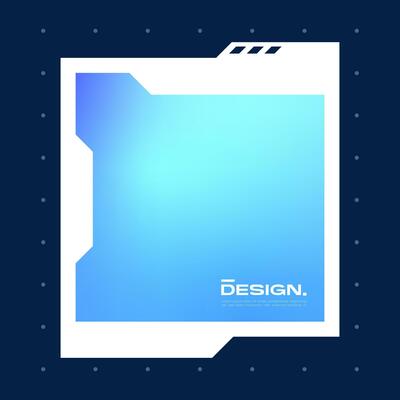 Futuristic square gradient background. Social media frame vector illustration.