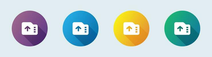 Export solid icon in flat design style. Import file signs vector illustration.