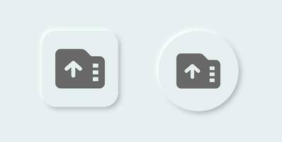 Export solid icon in neomorphic design style. Import file signs vector illustration.