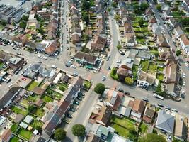 Aerial View of British City and Residential District During Sunset photo