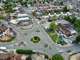 High Angle Footage of Residential Real Estate Homes at East of Luton City of England, Great Britain. Footage Was Captured with Drone's Camera on July 19th, 2023 photo