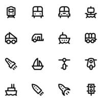 Collection of Travel Bold Line Icons vector