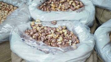 cashew nuts selling at local market in istanbul video