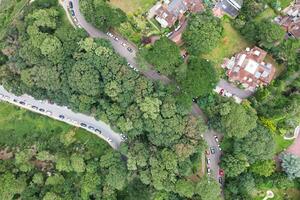 Ariel Footage of Attractive Tourist Destination at Bournemouth City Sandy Beach and Ocean of England Great Britain, Aerial Footage Captured with Drone's Camera on August 23rd, 2023 During sunny Day. photo