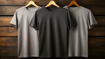 Photo gray tshirts with copy space mockup Generative AI