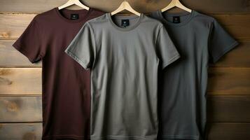 Photo gray tshirts with copy space mockup Generative AI