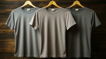 Photo gray tshirts with copy space mockup Generative AI