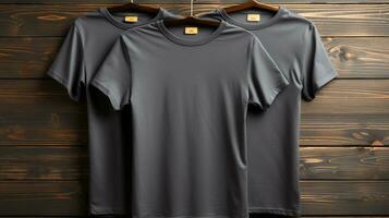 Photo gray tshirts with copy space mockup Generative AI