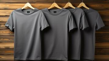 Photo gray tshirts with copy space mockup Generative AI