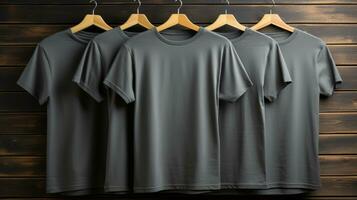 Photo gray tshirts with copy space mockup Generative AI