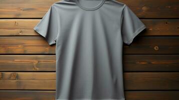 Photo gray tshirts with copy space mockup Generative AI