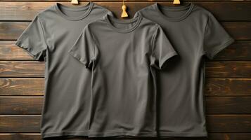 Photo gray tshirts with copy space mockup Generative AI