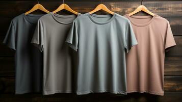 Photo gray tshirts with copy space mockup Generative AI