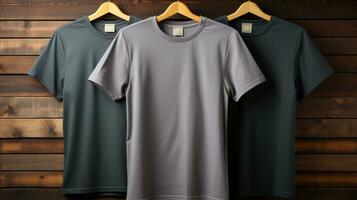 Photo gray tshirts with copy space mockup Generative AI