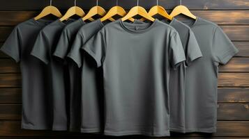 Photo gray tshirts with copy space mockup Generative AI