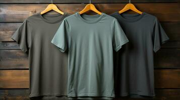 Photo gray tshirts with copy space mockup Generative AI