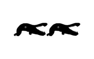 Alligator Fish Silhouette, can use for Art Illustration Logo Gram, Pictogram, Website, or Graphic Design Element. Vector Illustration