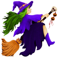 Witch flying on a broom png