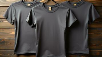 Photo gray tshirts with copy space mockup Generative AI