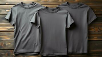 Photo gray tshirts with copy space mockup Generative AI