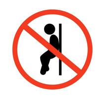 Do not lean icon. vector