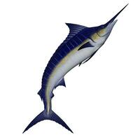 Marlin fish jump - 3D render photo