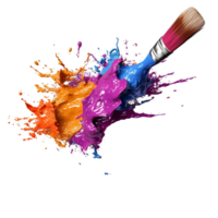 Brush splash, Paint Brush Splash, Paint Brush Splash Png, Transparent Background, AI Generative png