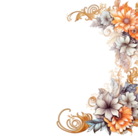Blumen- Rand png, Blumen- Grenze, Blumen- Rand Clip Art, transparent Hintergrund, ai generativ png