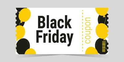 Black Friday sale ticket coupon template layout. vector