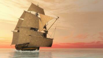 Old detailed ship HSM Victory - 3D render photo