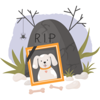 grave and portrait dead dog png