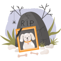 la tombe et portrait mort chien png