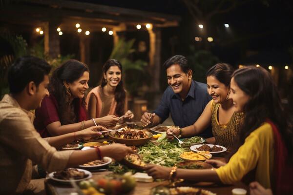 Indian Family Dinner Stock Photos, Images and Backgrounds for Free Download