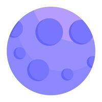 Distant Planet Covered In Craters Flat Icon vector