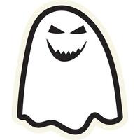 Halloween Stroked Sinister White Ghost Sticker vector